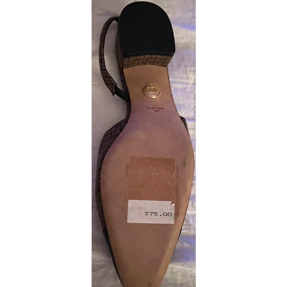 Veronica Beard Cecile Slingback Pumps 8.5 Brown Black Plaid New - Picture 8 of 9